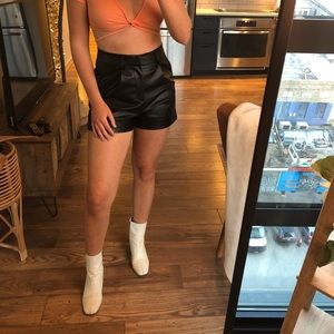 SHEIN leather shorts